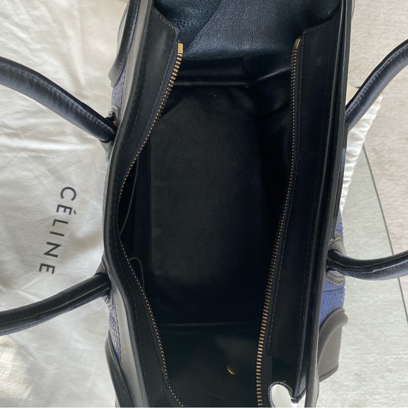 Celine Royal Blue Python Tricolor Mini Luggage Tote - Picture 11 of 14